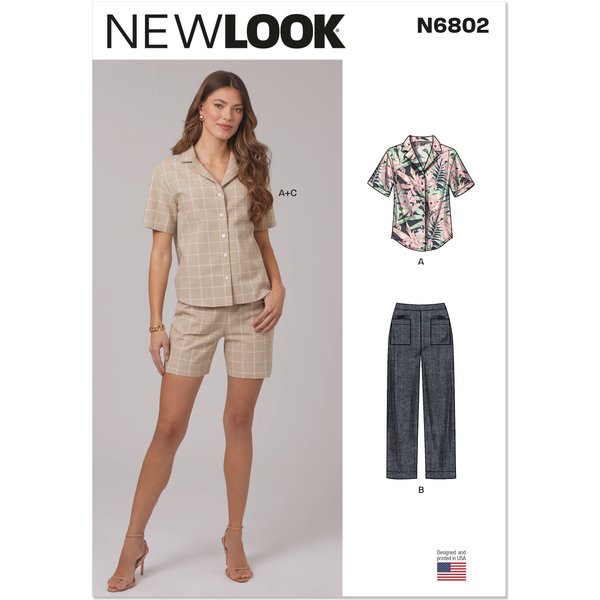 Patron New Look 6802 - Chemise, Pantalon & Short