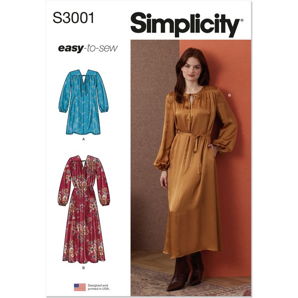 Patron Simplicity 3001.K5 (36-44) - Robes à Encolure En V-image