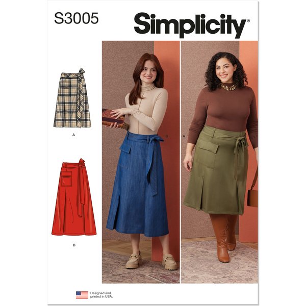 Patron Simplicity 3005.W2 (48-56) - Jupe évasée à panneaux