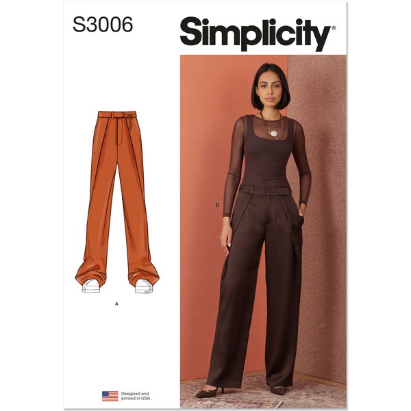 Patron Simplicity 3006.K5 (36-44) - Pantalon Wrap Avant, Ceinture & Poches-image