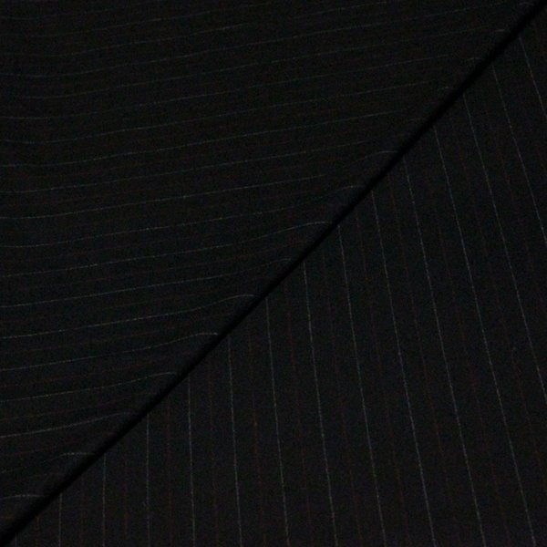 Tissu tailleur émerisé - Rayure blanche et rouge fond noir