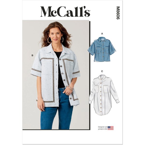 Patron Mccall's 8606.H5 (34-42) - Chemise BoutonnéE Manches VariéEs-image