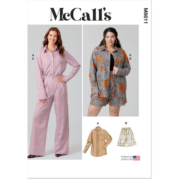 Patron Mccall's 8611.BB (48-56) - Chemise BoutonnéE + Short & Pantalon CoordonnéS-image
