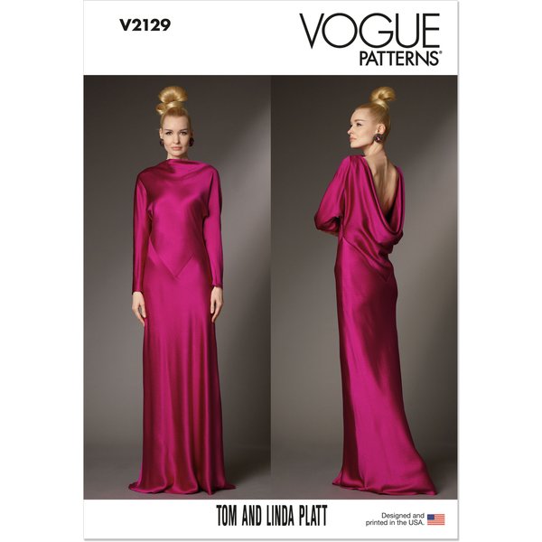 Patron Vogue 2129/P5 (40-48) - Robe Longue BiaiséE à Dos Drapé-image