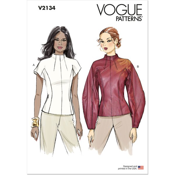 Patron Vogue 2134/H5 (34-42) - Top éLéGant à Encolure Entonnoir-image