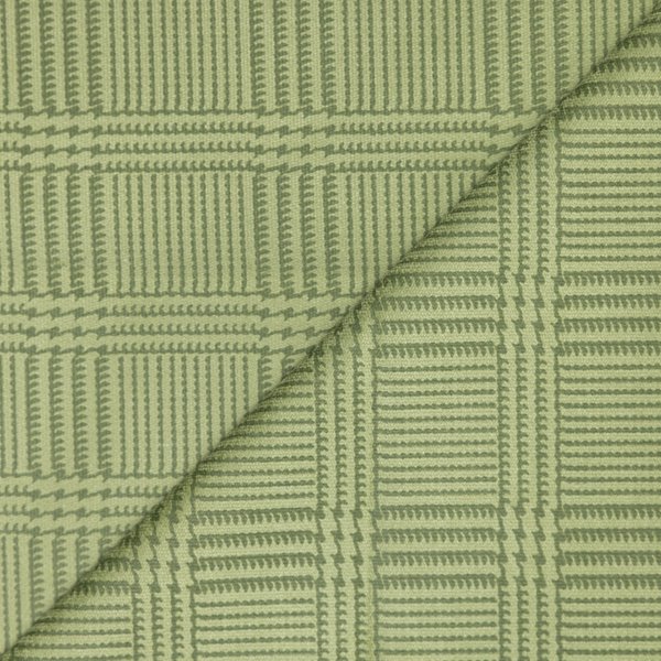 Velours Ras Coton & éLasthanne - Carreaux Ton Sur Ton Vert-image
