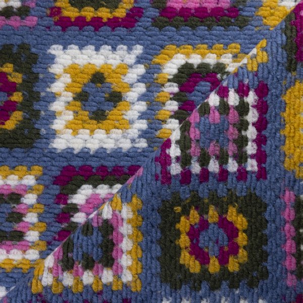 Laine bouillie - Granny square fond Bleu