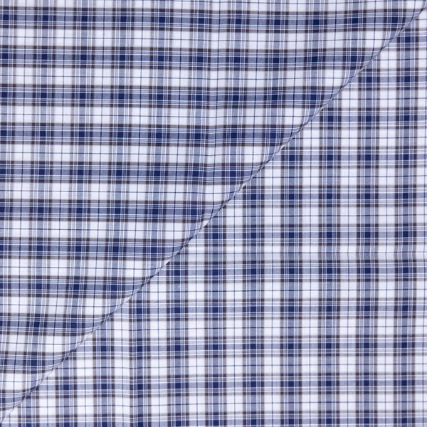 Popeline 100% Coton Peigné Luxe - Carreaux Bleu Marine-image