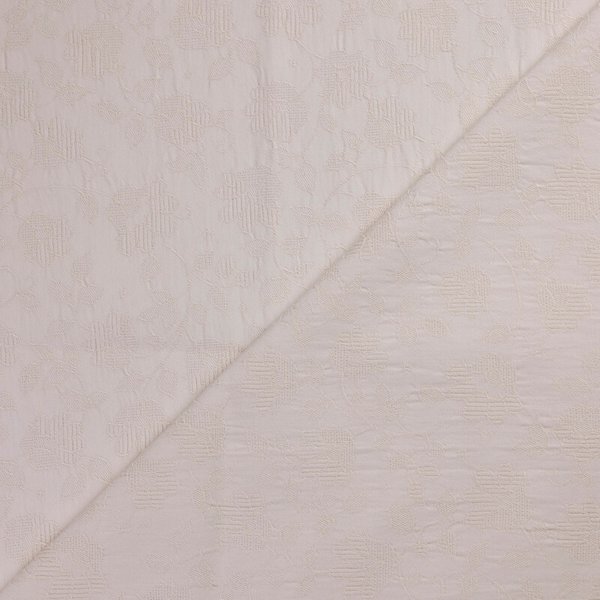 Toile 100% Coton Bio BrodéE – Fleuri éCru-image