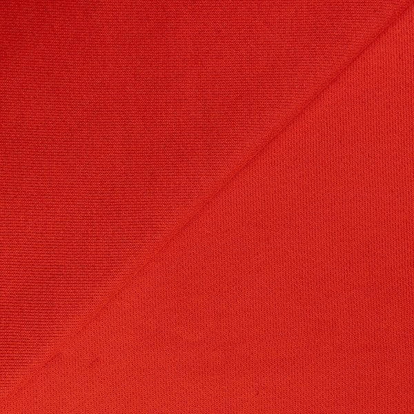 Molleton non gratté épais (French Terry) 100% coton - Rouge capucine