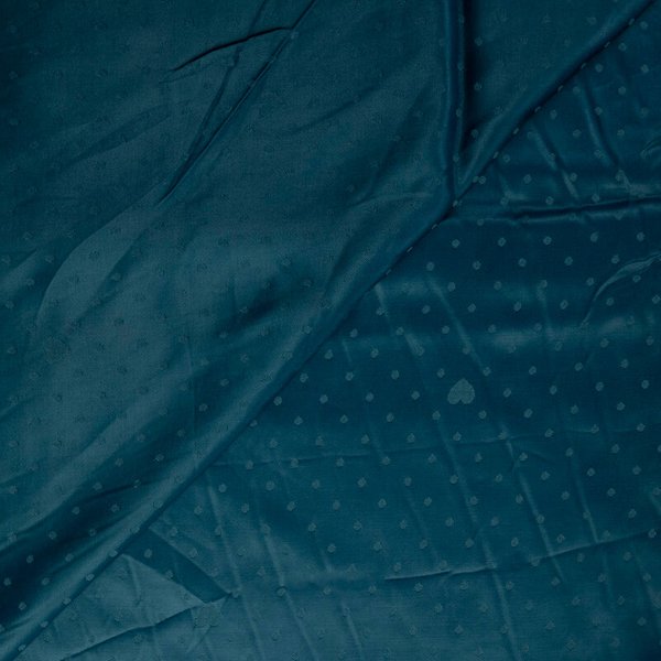 Satin Jacquard 100% Viscose – Pois Et CœUrs Ton Sur Ton Vert-image