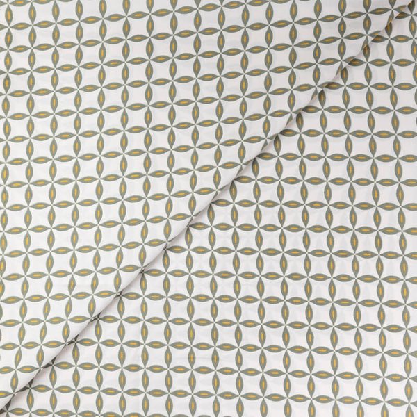 Percale 100% coton peigné luxe - Géométrique vert