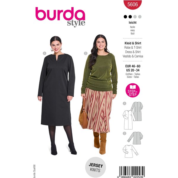 Patron Burda n°5606 - Robe midi et haut