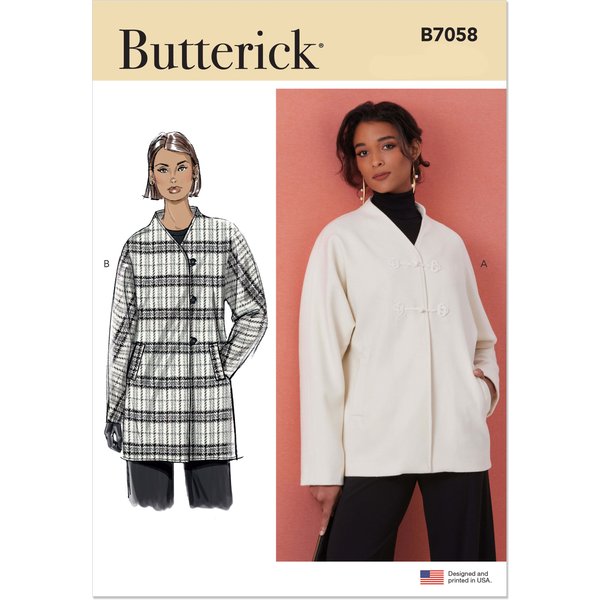Patron Butterick n°7058 – Veste ample à manches dolman – C6 (36-46)