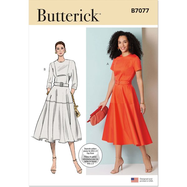 Patron Butterick N°7077 – Robe CintréE à Coutures Princesse – Y5 (46-54)-image