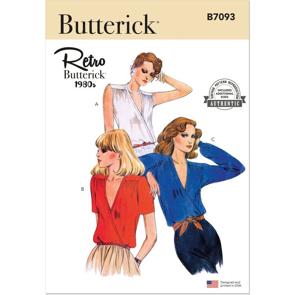 Patron Butterick N°7093 – Chemisier Vintage AnnéEs 1980 – Y5 (46-54)-image