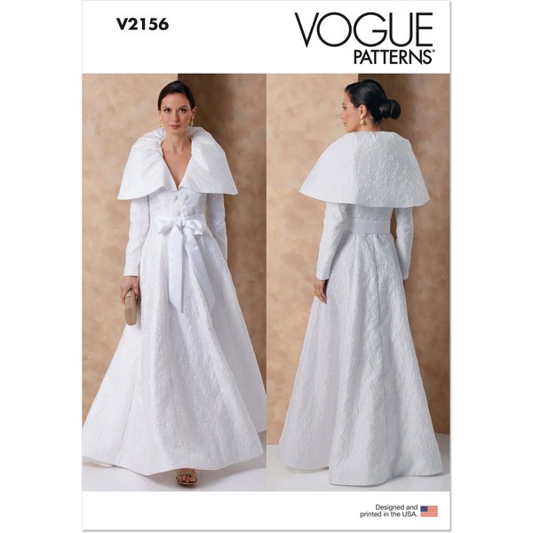 Patron Vogue N°2156 – Robe De SoiréE à Col Portrait Et Ceinture – R5 (42-50)-image