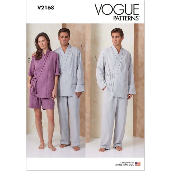 Patron Vogue n°2168 – Peignoir kimono, pantalon et short de pyjama – A (34-52)