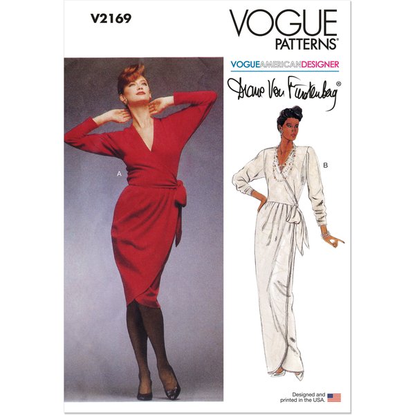 Patron Vogue N°2169 – Robe Portefeuille Vintage Diane Von Furstenberg – Y5 (46-54)-image