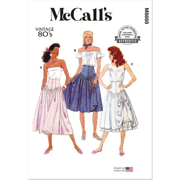 Patron Mccall's N°8668 – Jupes Vintage BoutonnéEs – U5 (44-52)-image