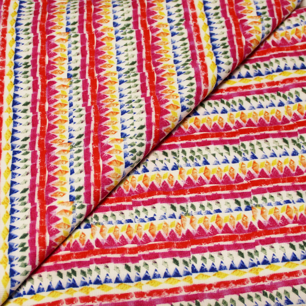 Piqué De Coton & éLasthanne - Frise Multicolore-image