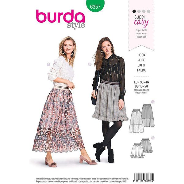 Patron Burda 6357 - Jupe dame