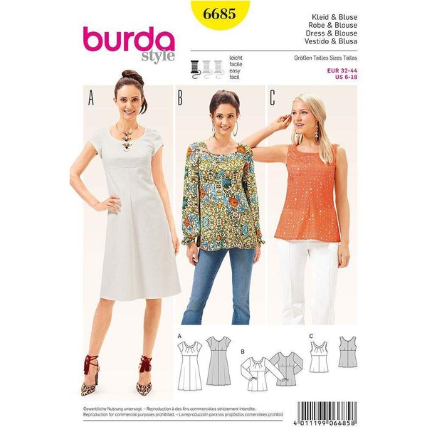 Patron Burda 6685 - Robe et blouse