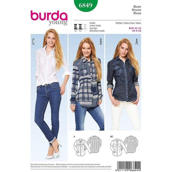 Patron Burda 6849 - Chemisier