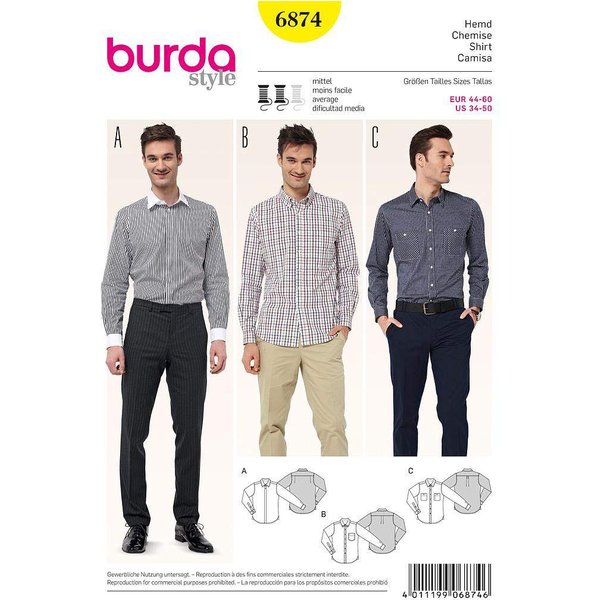Patron Burda 6874 - Chemise