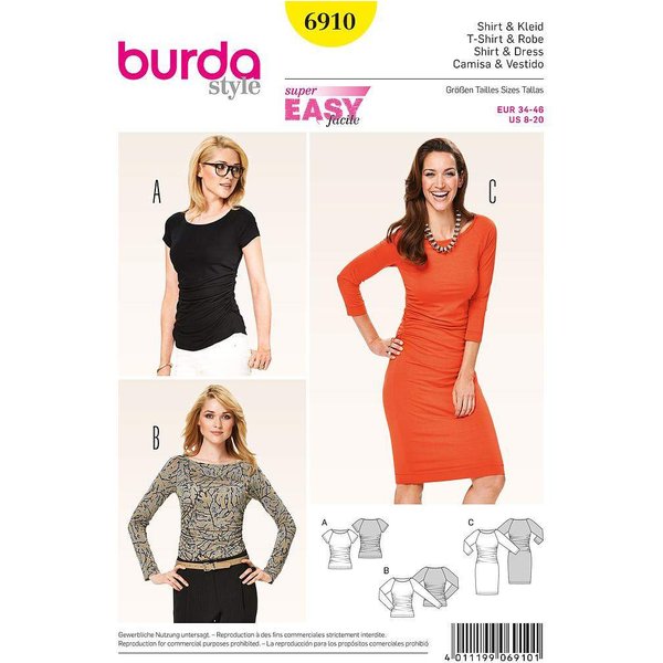 Patron Burda 6910 - T-shirt et robe