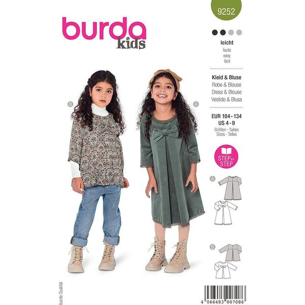 Patron Burda 9252 - Robe & blouse évasées