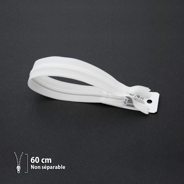 Fermeture Eclair ® invisible blanche 60cm