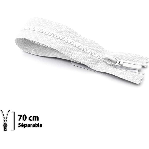 Fermeture Eclair ® injectée blanche 70cm