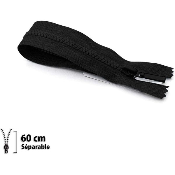 Fermeture Eclair ® injectée noir 60cm