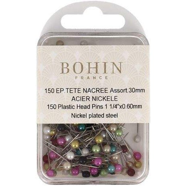 Epingles à tête plastique "nacrée" (Boîte150 pcs)