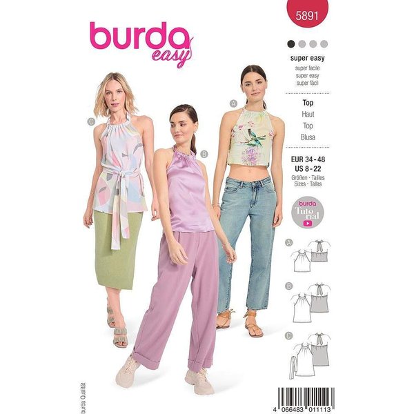 Patron Burda 5891 - Top dos-nu