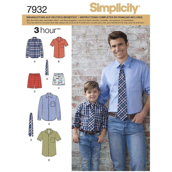 Patron Simplicity 8180.A - Chemise GarçOn Et Homme-image