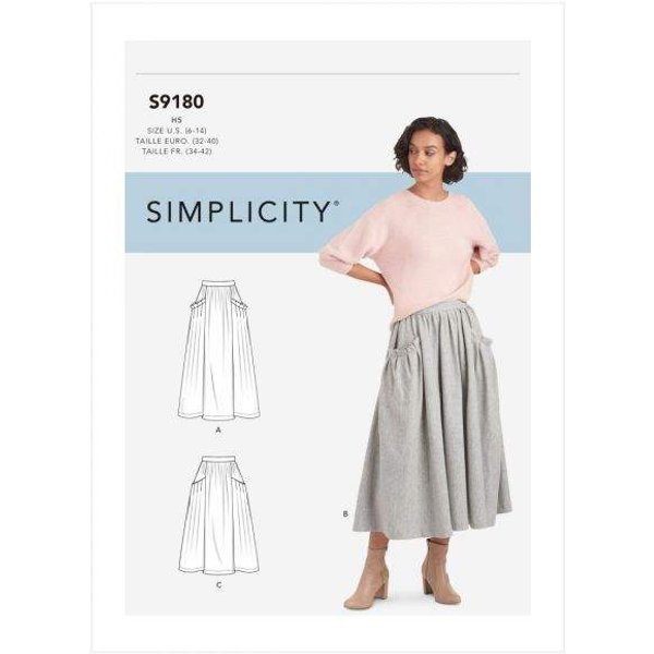 Patron Simplicity 9180.U5 - Jupe Longue FroncéE Taille Et Ample-image