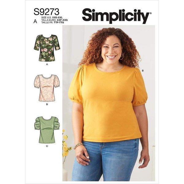 Patron Simplicity 9273.A - Top En Maille, Encolure Arrondie Avec Variations De Manches-image