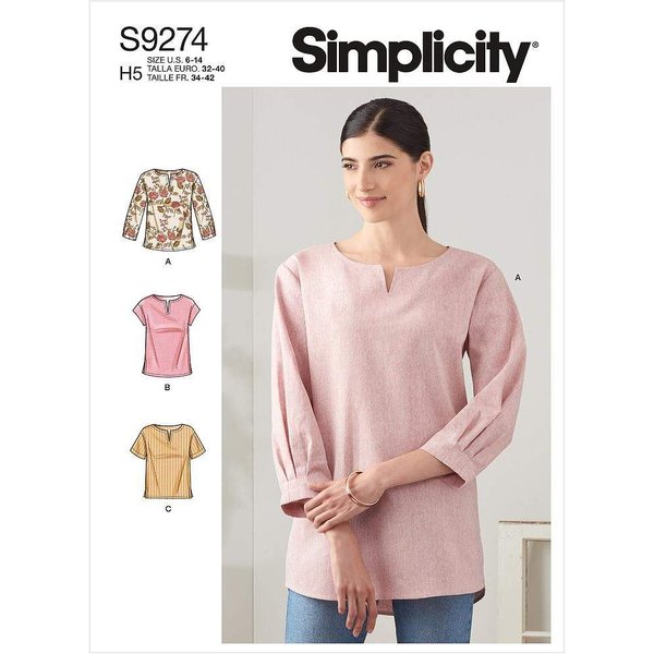 Patron Simplicity 9274.H5 -Top Encolure Arrondie Et V-image