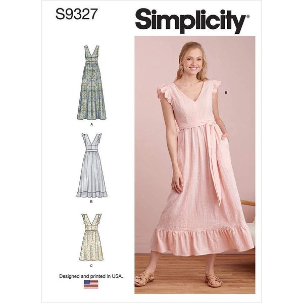 Patron Simplicity 9327.R5 - Robe Femme, DéColleté V Et Bas éVaséS-image