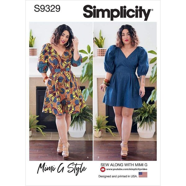Patron Simplicity 9329.H5 - Robe Avec Haut Croisé Et Manches Raglan Bouffantes-image