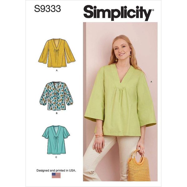 Patron Simplicity 9333.H5 - Top Ample Avec DéColleté V Et Variations De Manches-image
