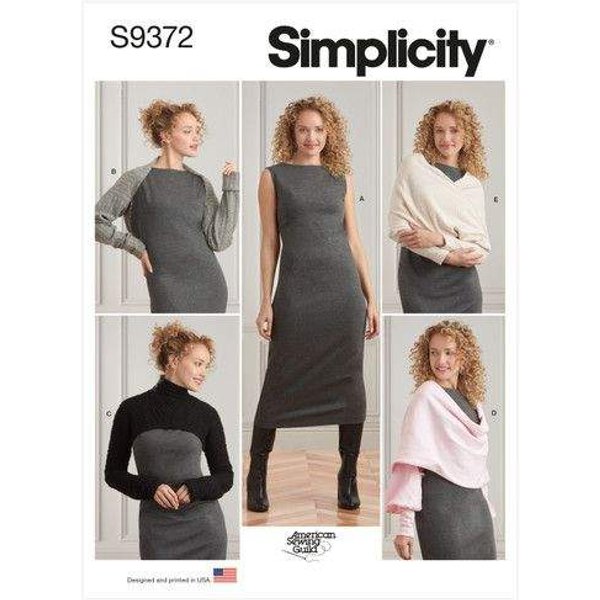 Patron Simplicity 9372.A - Robe et haussements d'épaules pour femme