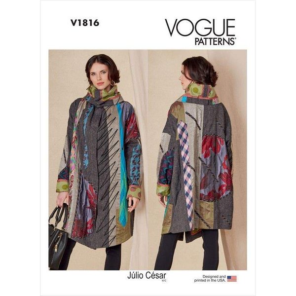 Patron Vogue 1816 A - Manteau femme oversized et réversible