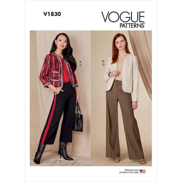 Patron Vogue 1830 F5 - Ensemble Femme : Veste CintréE Et Pantalon Ample-image