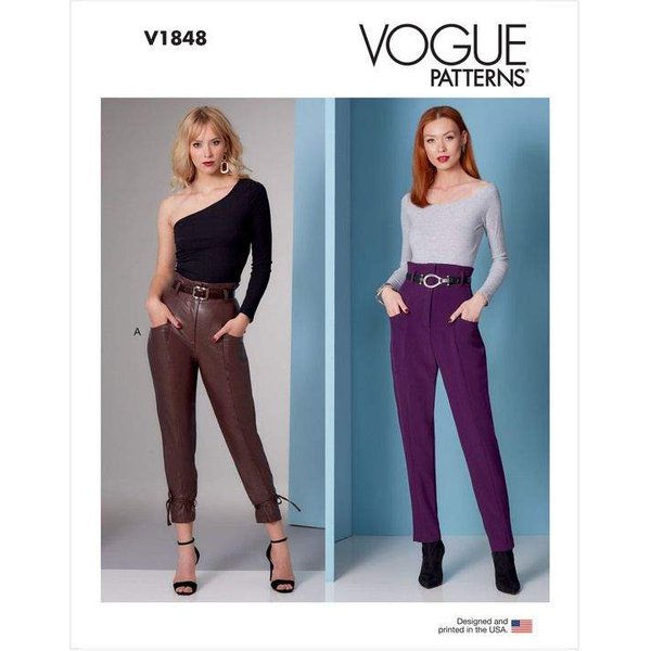 Patron Vogue 1848 B5 - Pantalon Court à Taille Haute, Style Carotte-image