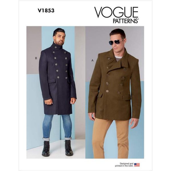Patron Vogue 1853 Muu - Manteau Homme Style Caban Croisé-image