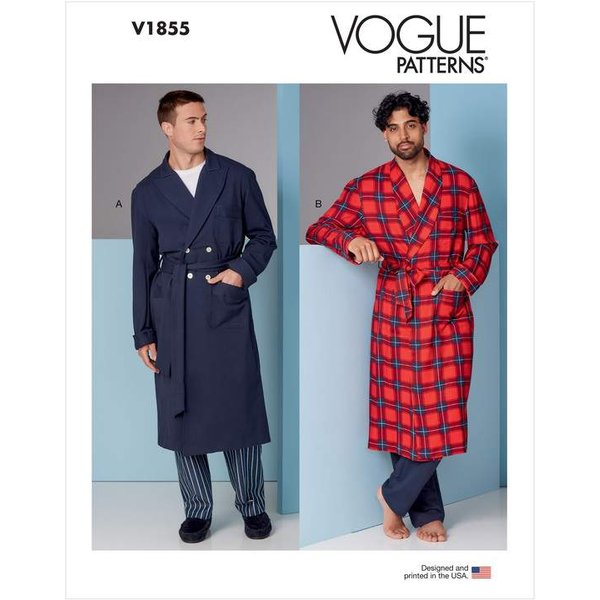 Patron Vogue 1855 MUU - Robe de chambre homme croisée à ceinture