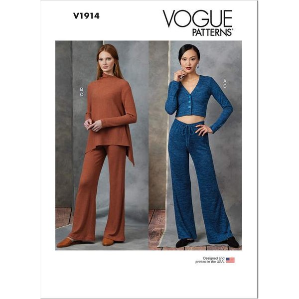 Patron Vogue 1914 Zz - Cardigan, Tunique Et Pantalon-image